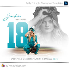 Amped Effects - Game Face Reflection Softball Poster Template For Photoshop
