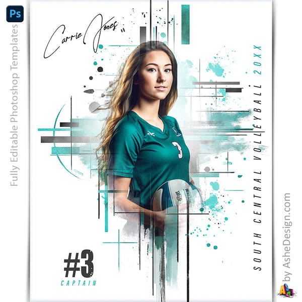 Amped Effects - Geometric Grid Multi-Sport Poster Template For Photoshop