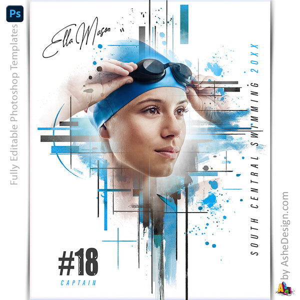 Amped Effects - Geometric Grid Multi-Sport Poster Template For Photoshop