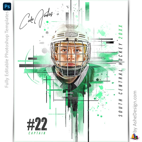 Amped Effects - Geometric Grid Multi-Sport Poster Template For Photoshop