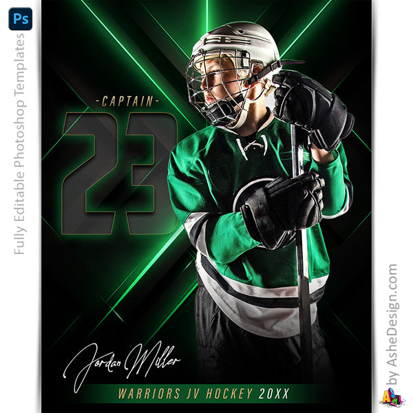 Amped Effects - Glowing Lines Multi-Sport Poster Template For Photoshop