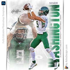 Amped Effects - Grunge Reflection Football Poster Template For Photoshop