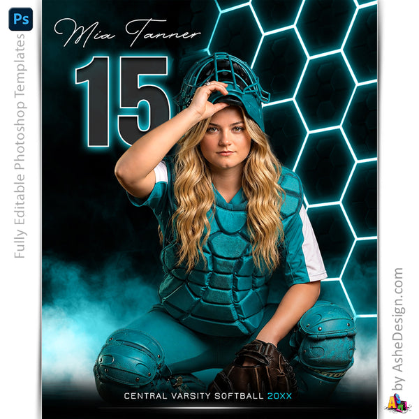 Amped Effects - Honeycomb Glow Multi-Sport Poster Template For Photoshop