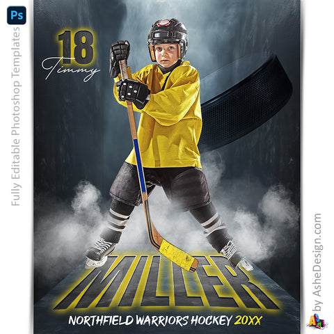 Amped Effects - In Perspective Hockey Poster Template For Photoshop