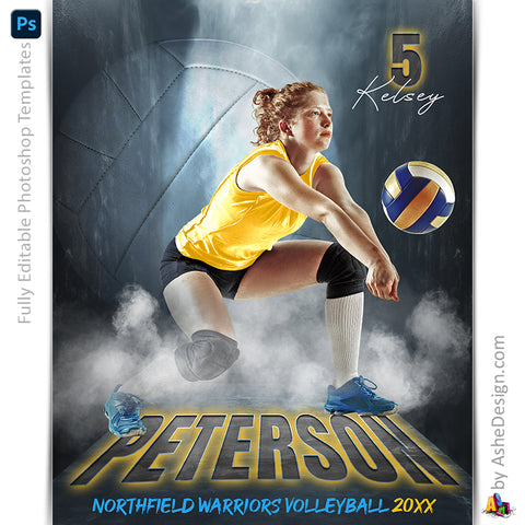 Amped Effects - In Perspective Volleyball Poster Template For Photoshop