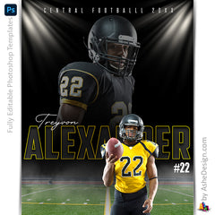 Amped Effects - In The Spotlight Football Poster Template For Photoshop