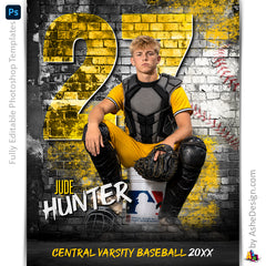 Amped Effects - Legacy Wall Baseball Poster Template For Photoshop