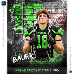 Amped Effects - Legacy Wall Football Poster Template For Photoshop