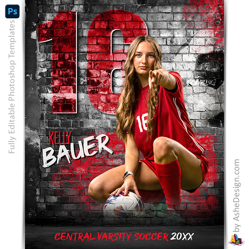 Amped Effects - Legacy Wall Soccer Poster Template For Photoshop