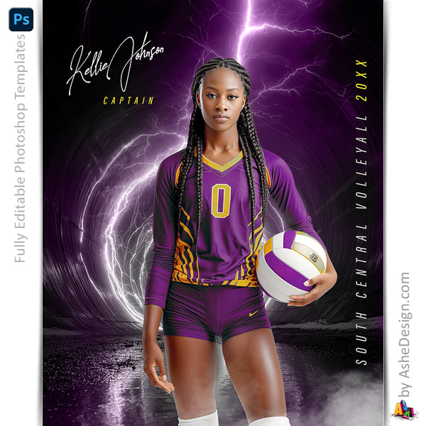Amped Effects - Lightning Tunnel Multi-Sport Poster Template For Photoshop