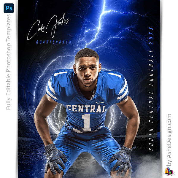 Amped Effects - Lightning Tunnel Multi-Sport Poster Template For Photoshop