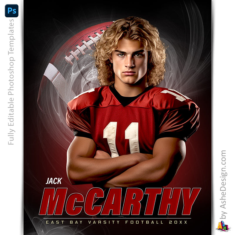 Football Player Poster Graphics, Designs & Templates