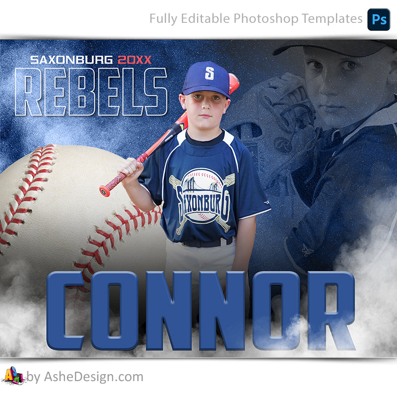 Amped Effects - Nitro Fusion Baseball Poster Template For Photoshop