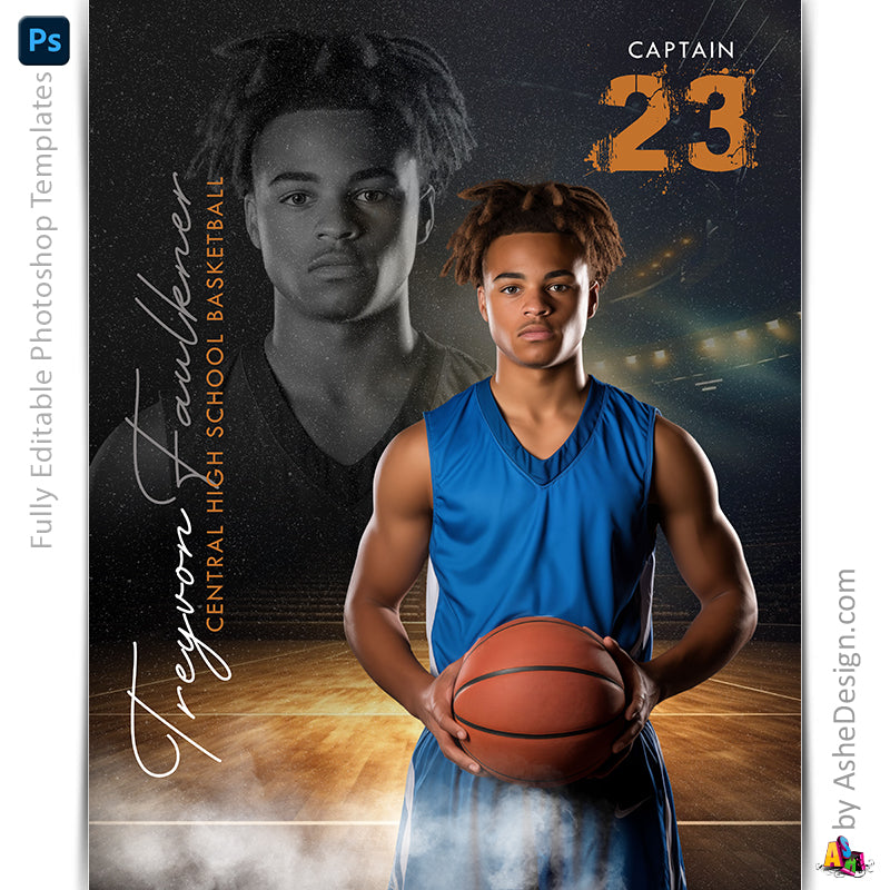 Amped Effects - Reflection Basketball Poster Template For Photoshop