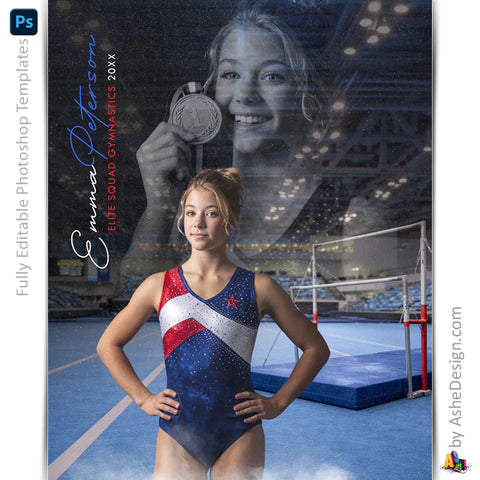 Amped Effects - Reflection Gymnastics Poster Template For Photoshop