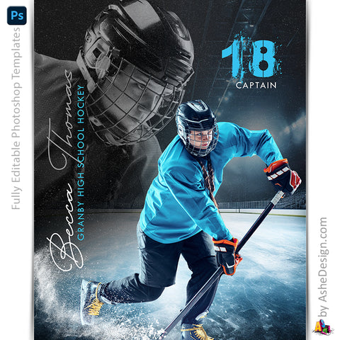 Amped Effects - Reflection Hockey Poster Template For Photoshop