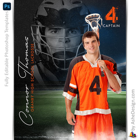 Amped Effects - Reflection Lacrosse Poster Template For Photoshop