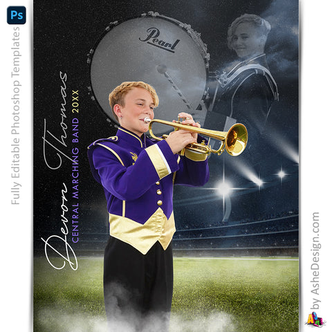 Amped Effects - Reflection Marching Band Poster Template For Photoshop