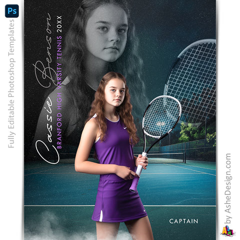 Amped Effects - Reflection Tennis Poster Template For Photoshop