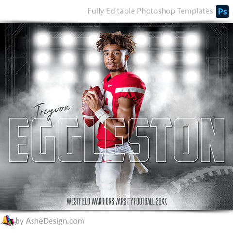 Amped Effects - Side Lights Football Poster Template For Photoshop