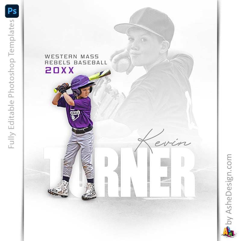 Amped Effects - Signature Moments Baseball Poster Template For Photoshop