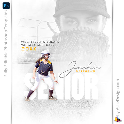 Amped Effects - Signature Moments Softball Poster Template For Photoshop