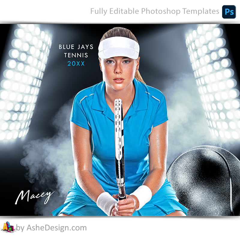 Amped Effects - Smokey Lights Tennis Poster Template For Photoshop