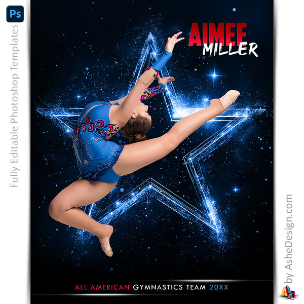 Amped Effects - Sparkling Star Multi-Sport Poster Template For Photoshop