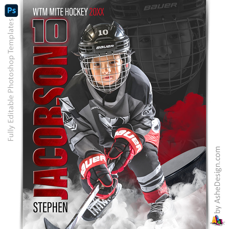Amped Effects - Sports Legends Hockey Poster Template For Photoshop