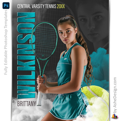 Amped Effects - Sports Legends Tennis Poster Template For Photoshop