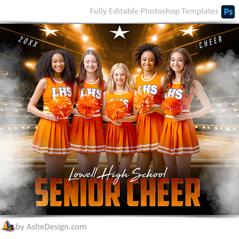 Amped Effects - Stadium Lights Cheer Team Poster Template For Photoshop