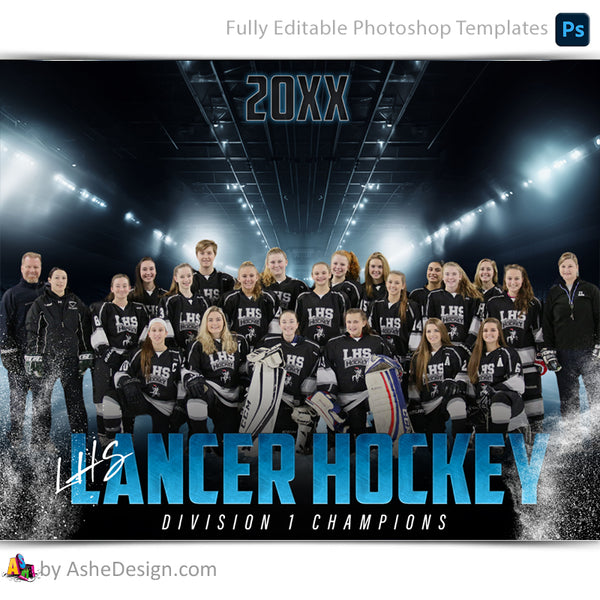 Amped Effects - Stadium Lights Hockey Team Poster Template For Photosh ...