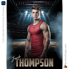Amped Effects - Stadium Lights Wrestling Poster Template For Photoshop