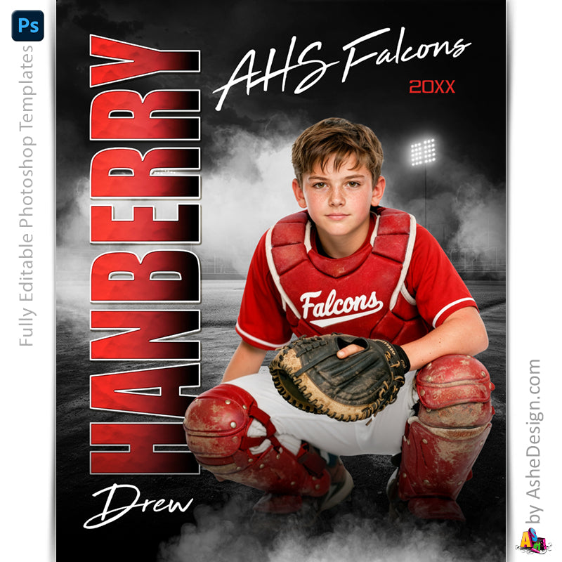Amped Effects Standout Baseball Poster Template For