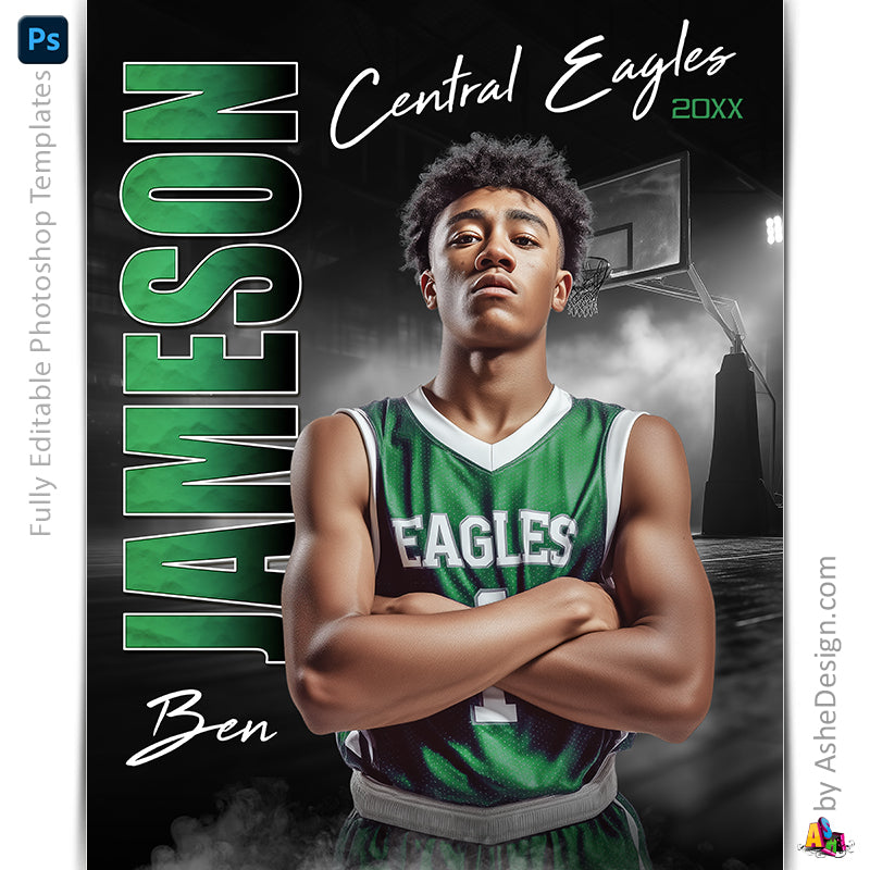 Amped Effects - Standout Basketball Poster Template For Photoshop