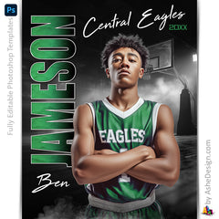 Amped Effects - Standout Basketball Poster Template For Photoshop