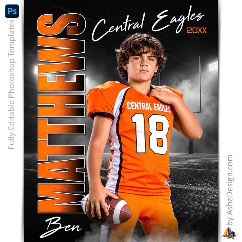 Amped Effects - Standout Football Poster Template For Photoshop