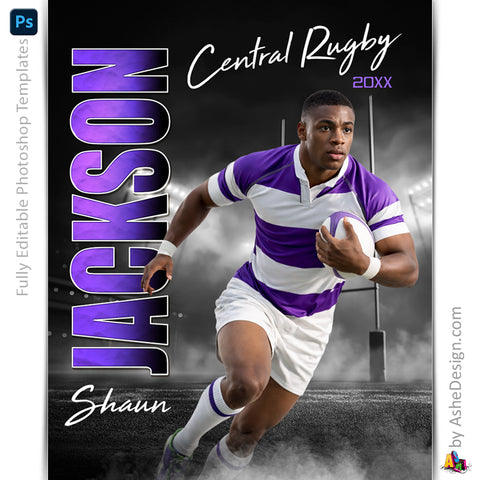 Amped Effects - Standout Rugby Poster Template For Photoshop