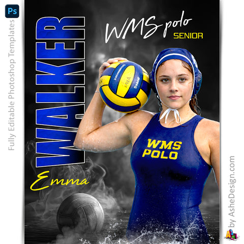 Amped Effects - Standout Water Polo Poster Template For Photoshop