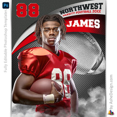 Amped Effects - Triple Arch Football Poster Template For Photoshop