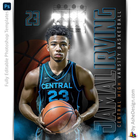 Amped Effects - Under The Lights Basketball Poster Template For Photoshop