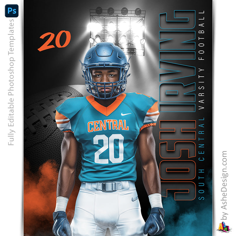 Amped Effects - Under The Lights Football Poster Template For Photoshop