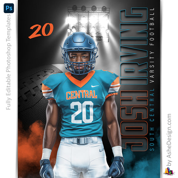 Amped Effects - Under The Lights Football Poster Template For Photosho ...