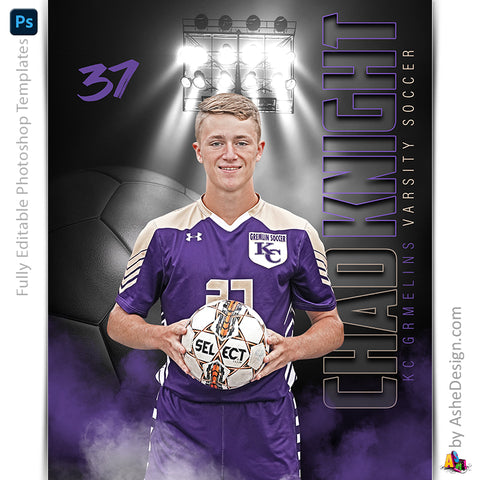 Amped Effects - Under The Lights Soccer Poster Template For Photoshop