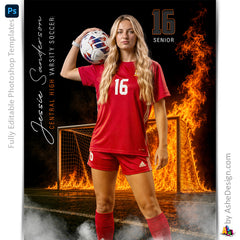Amped Effects - Up In Flames Soccer Poster Template For Photoshop