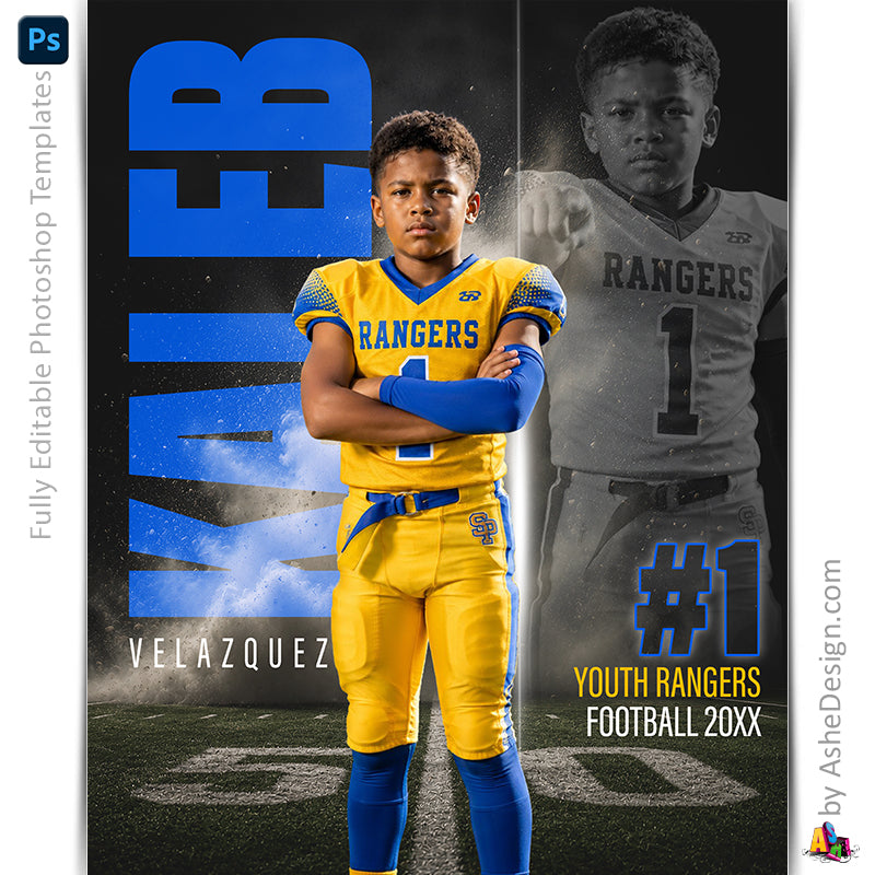 Amped Effects - Double Take Football Poster Template For Photoshop