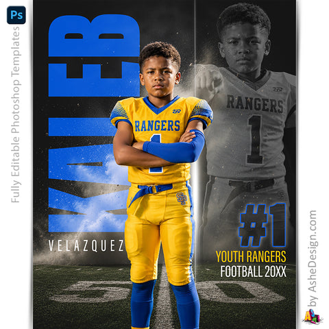 Amped Effects - Double Take Football Poster Template For Photoshop