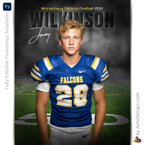 Amped Effects - In The Shadows Football Poster Template For Photoshop