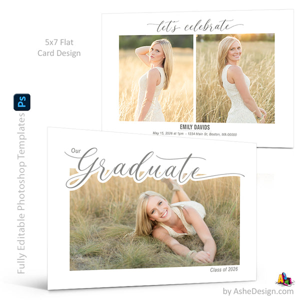 5x7 Flat Card Design - Lovely Graduate
