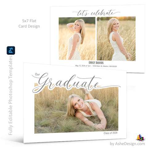 5x7 Flat Card Design - Lovely Graduate
